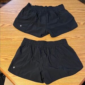 Lululemon Athletica Black Athletic Shorts Lightweight Moisture-Wicking SET OF 2